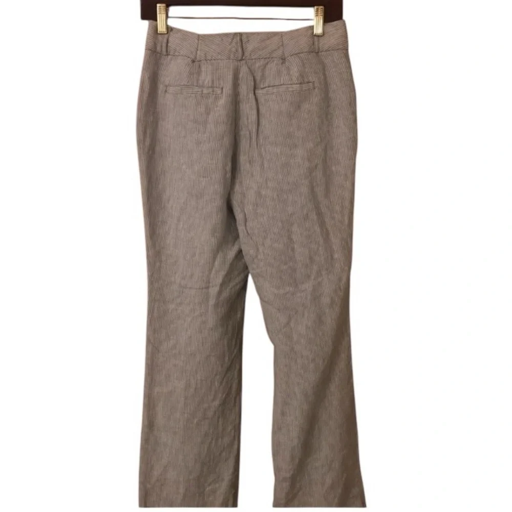 Banana Republic Linen Grey Stripe Martin Fit Trouser pant chic coastal Old Money